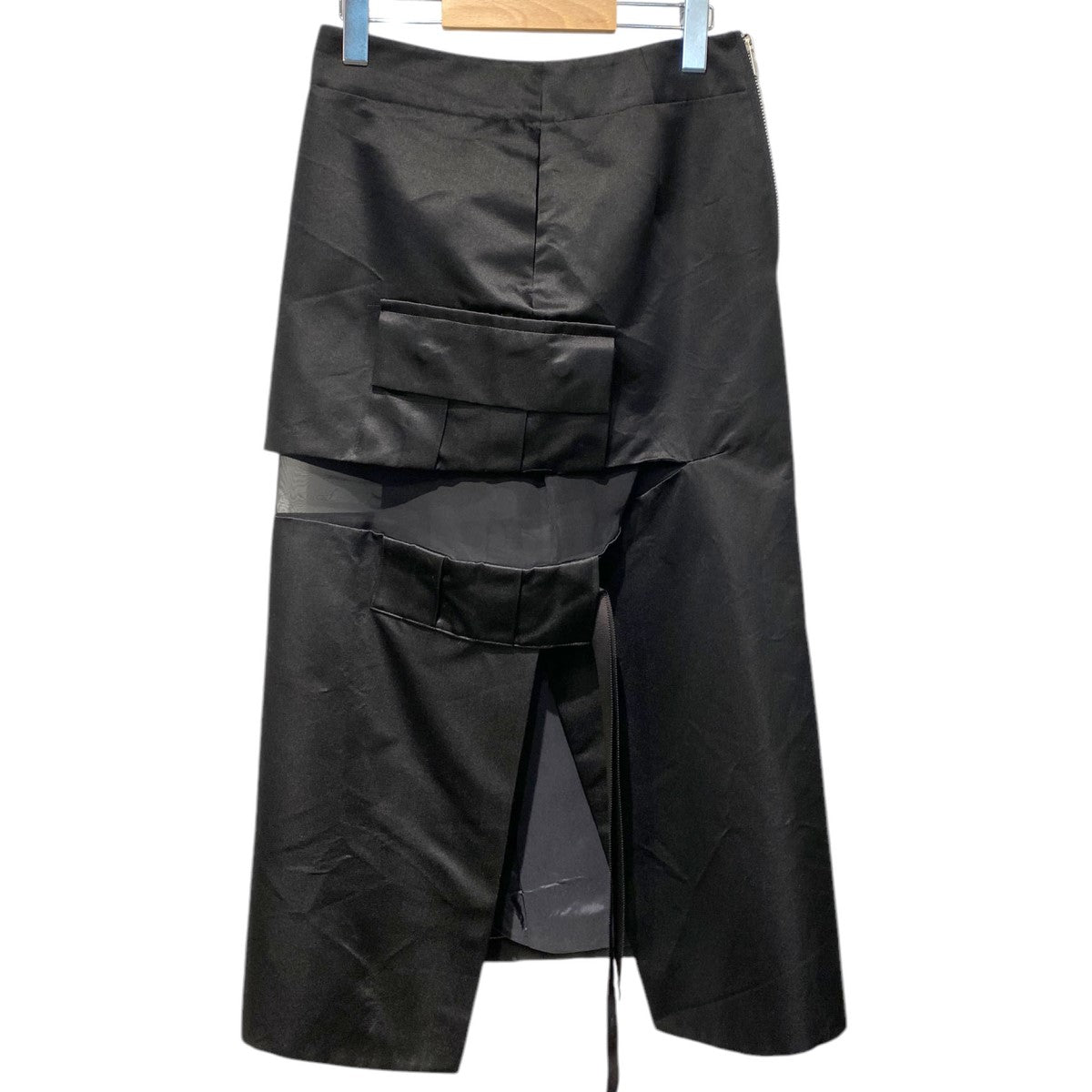 sacai ブラック エプロンベルト sacai(サカイ) レザープラットフォームサンダル ブラック サイズ