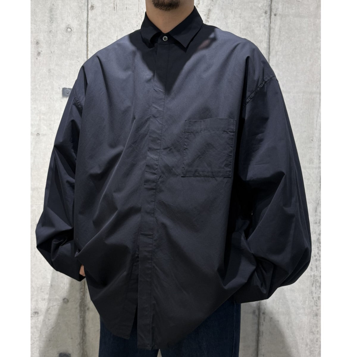 stein(シュタイン) FLY FRONT SLEEVE OVERSIZED SHIRTボリューム
