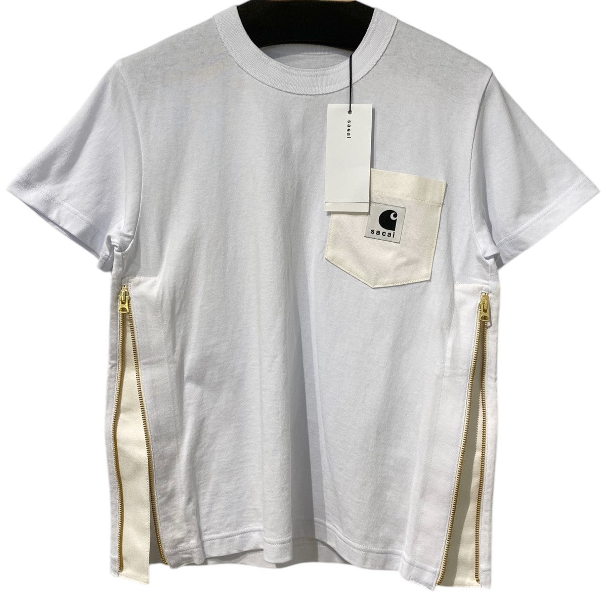 sacai×carhartt WIP 24SST-SHIRT LOGOロゴ SIDEサイドZIPTシャツ 古着・中古-1枚目のアイテム画像