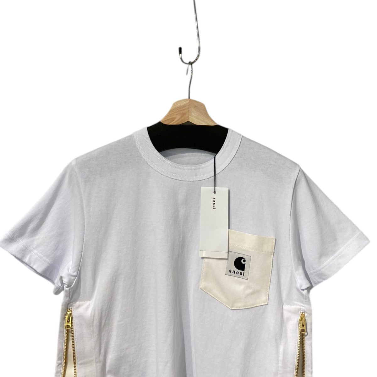 sacai×carhartt WIP 24SST-SHIRT LOGOロゴ SIDEサイドZIPTシャツ 古着・中古-3枚目のアイテム画像