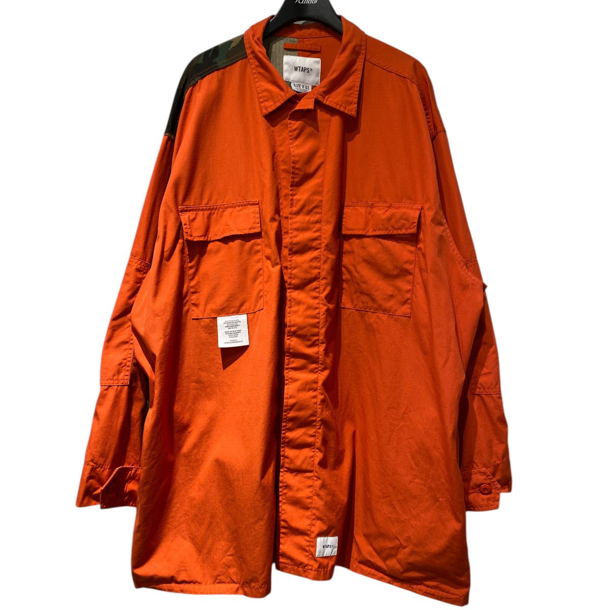 WTAPS オレンジ ハーフジップアップ フリース 中古】WTAPS 22AW EXHAUST HOODY POLY ロゴ フリース フーディ
