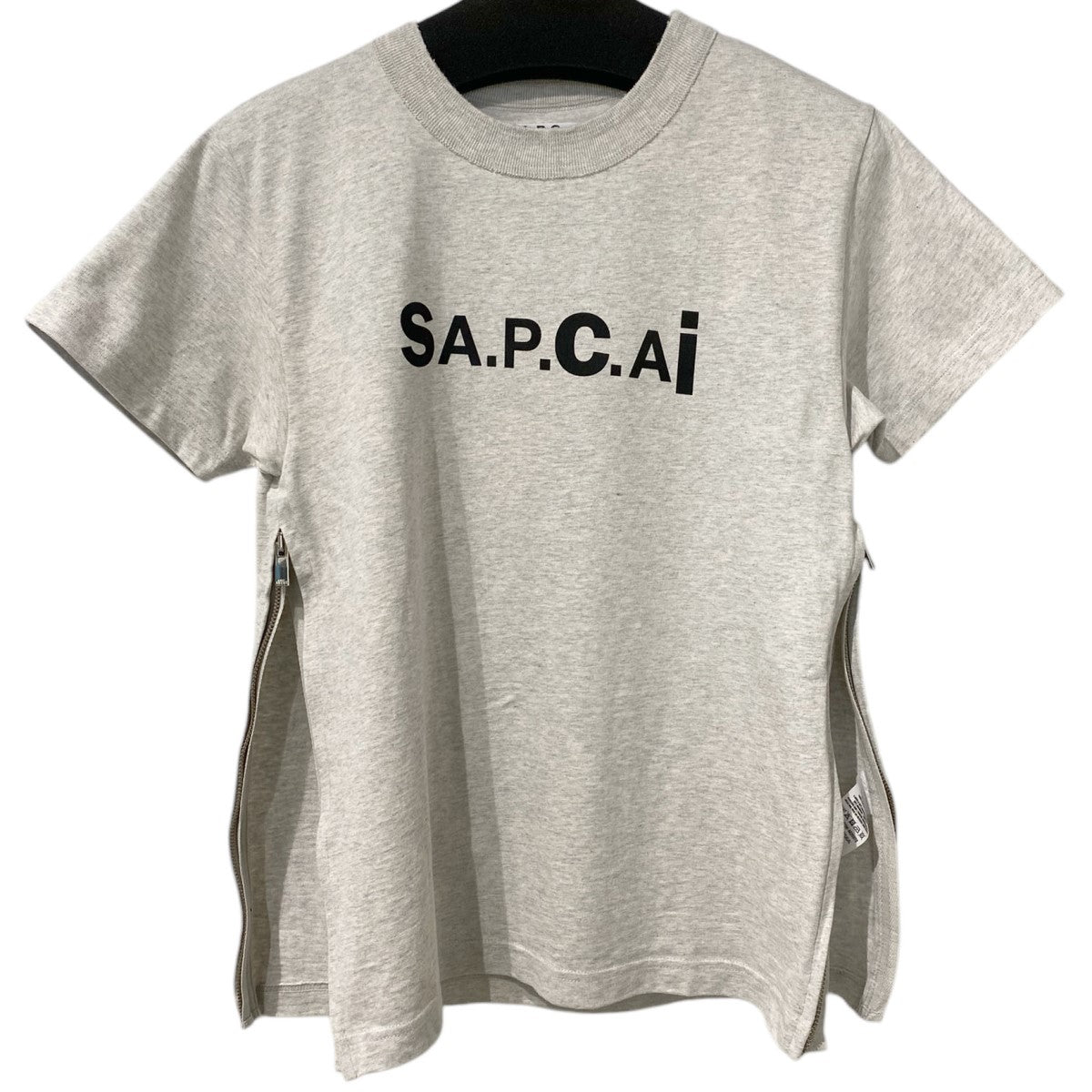 sacai×A．P．C． 21SST-SHIRT KIYO LOGOロゴSIDEサイドZIPTシャツ 古着・中古-1枚目のアイテム画像