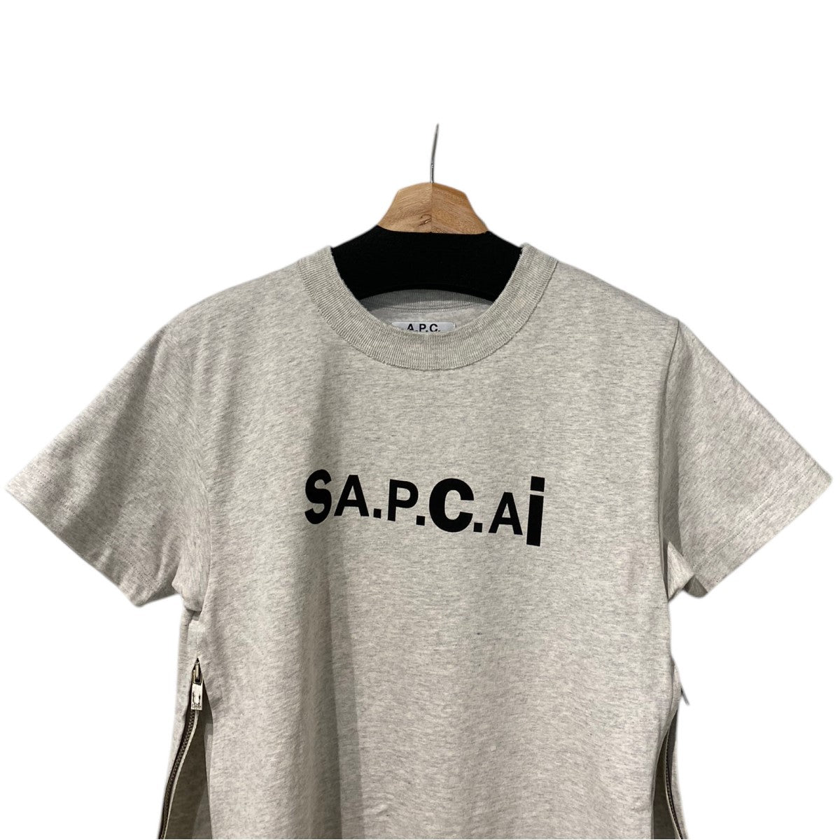 sacai×A．P．C． 21SST-SHIRT KIYO LOGOロゴSIDEサイドZIPTシャツ 古着・中古-3枚目のアイテム画像