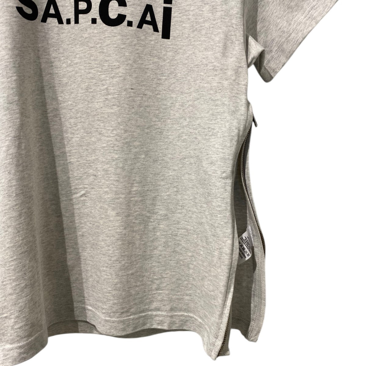 sacai×A．P．C． 21SST-SHIRT KIYO LOGOロゴSIDEサイドZIPTシャツ 古着・中古-4枚目のアイテム画像