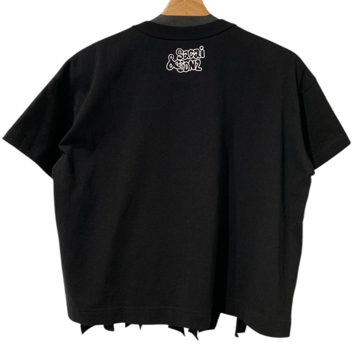 sacai×Mark Gonzales 24AWGonz Print T-Shirt Pleatedゴンズプリーツ再構築Tシャツ 古着・中古-2枚目のアイテム画像