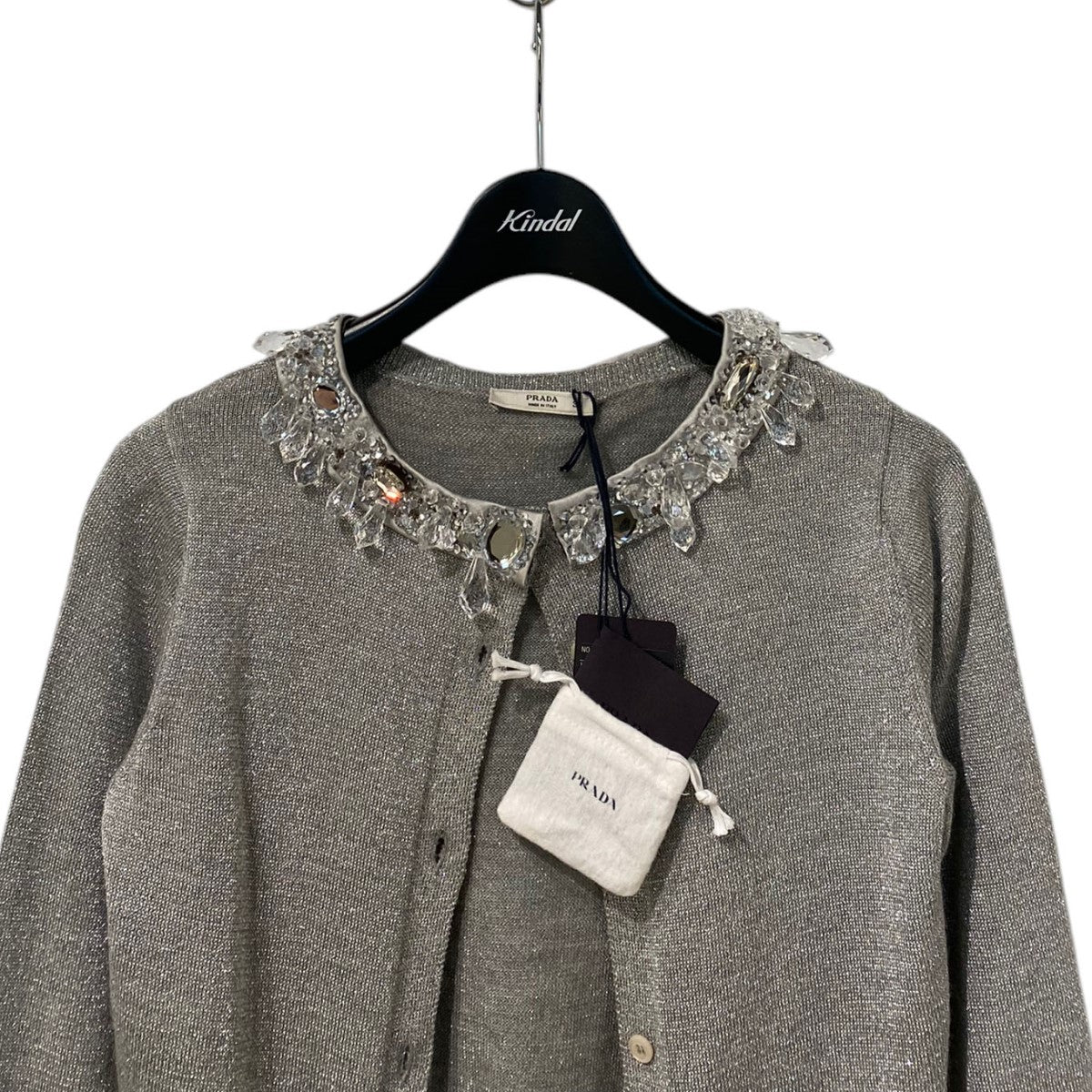 PRADA ビジューウールシルクカーディガン 古着・中古-3枚目のアイテム画像