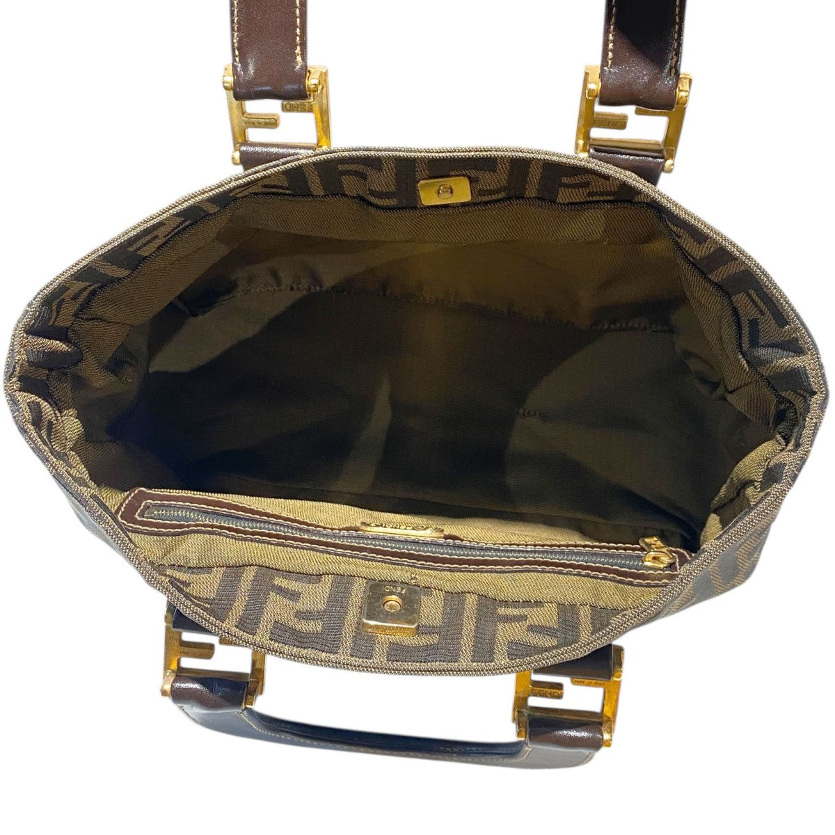 FENDI(フェンディ) ズッカ柄ミニトートバッグ ブラウン サイズ