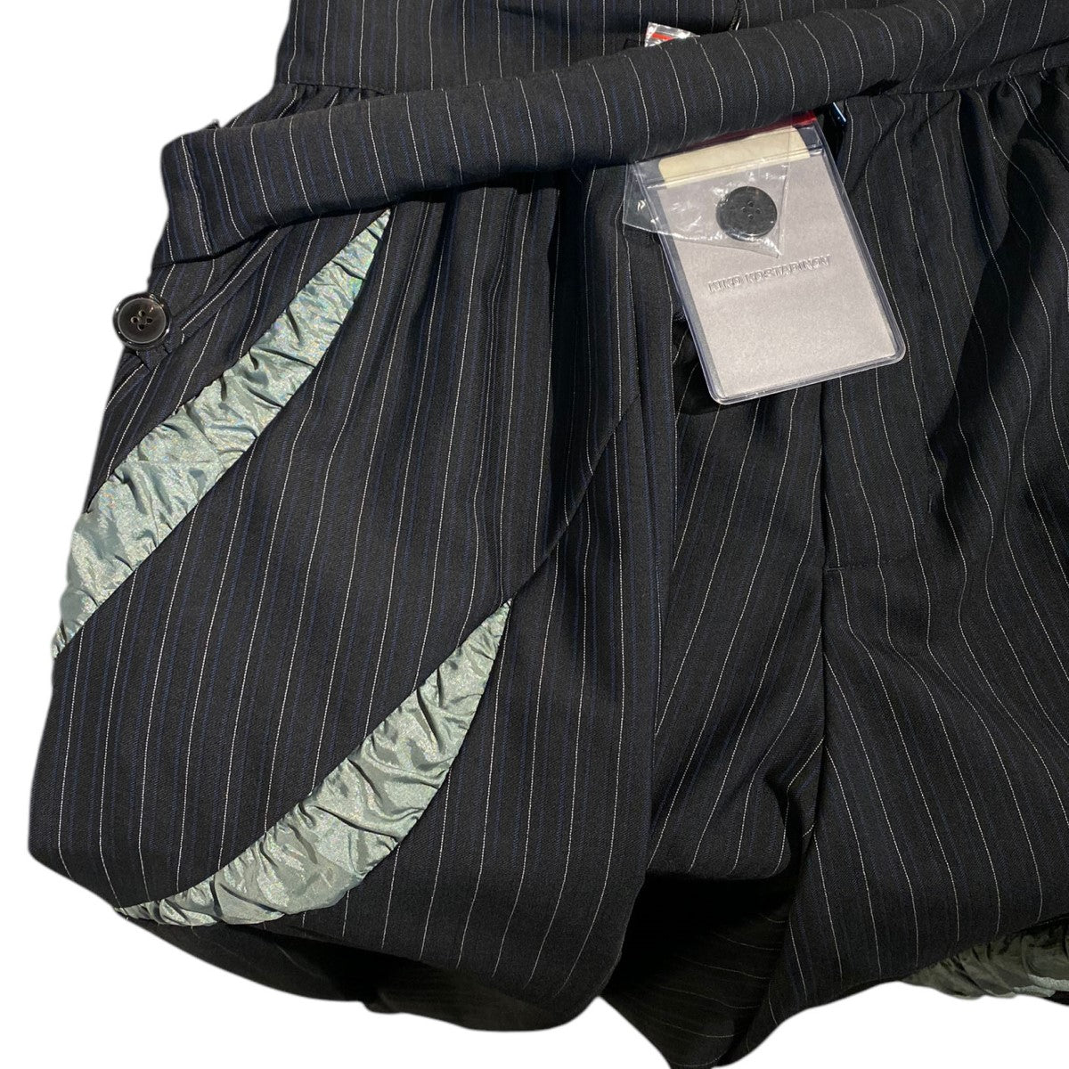 21SSAnthonis Trousersヴァージンウールワイドデザイン切替ストライプスラックスパンツ