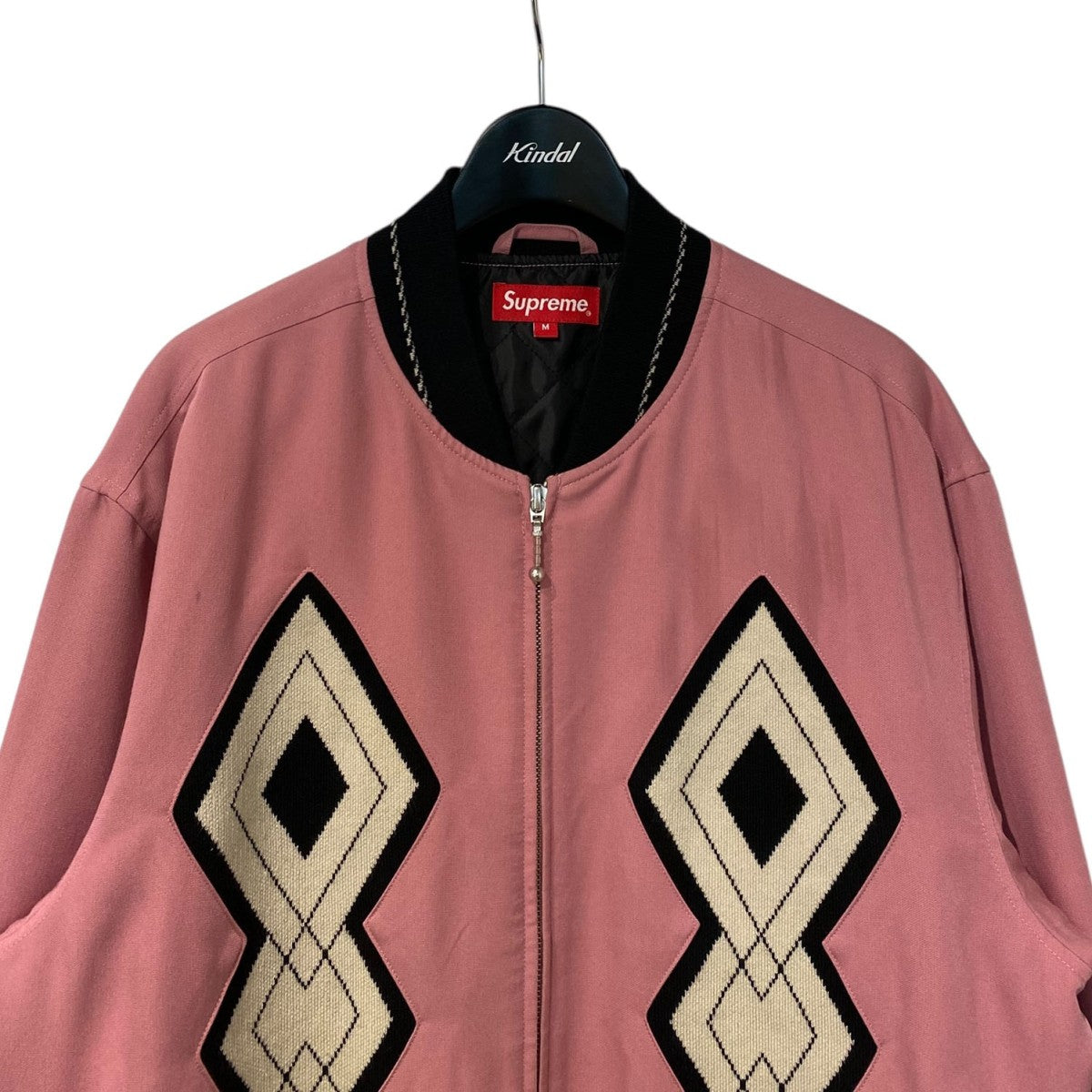 Supreme 18AWDiamond Rayon Bomber ダイヤモンドデザインZIPボンバージャケット 古着・中古-5枚目のアイテム画像