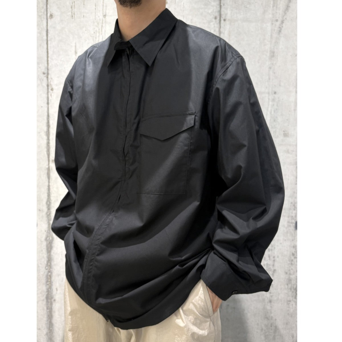 KUON(クオン) Cotton Poplin Zip-Up Shirtシャツジャケット