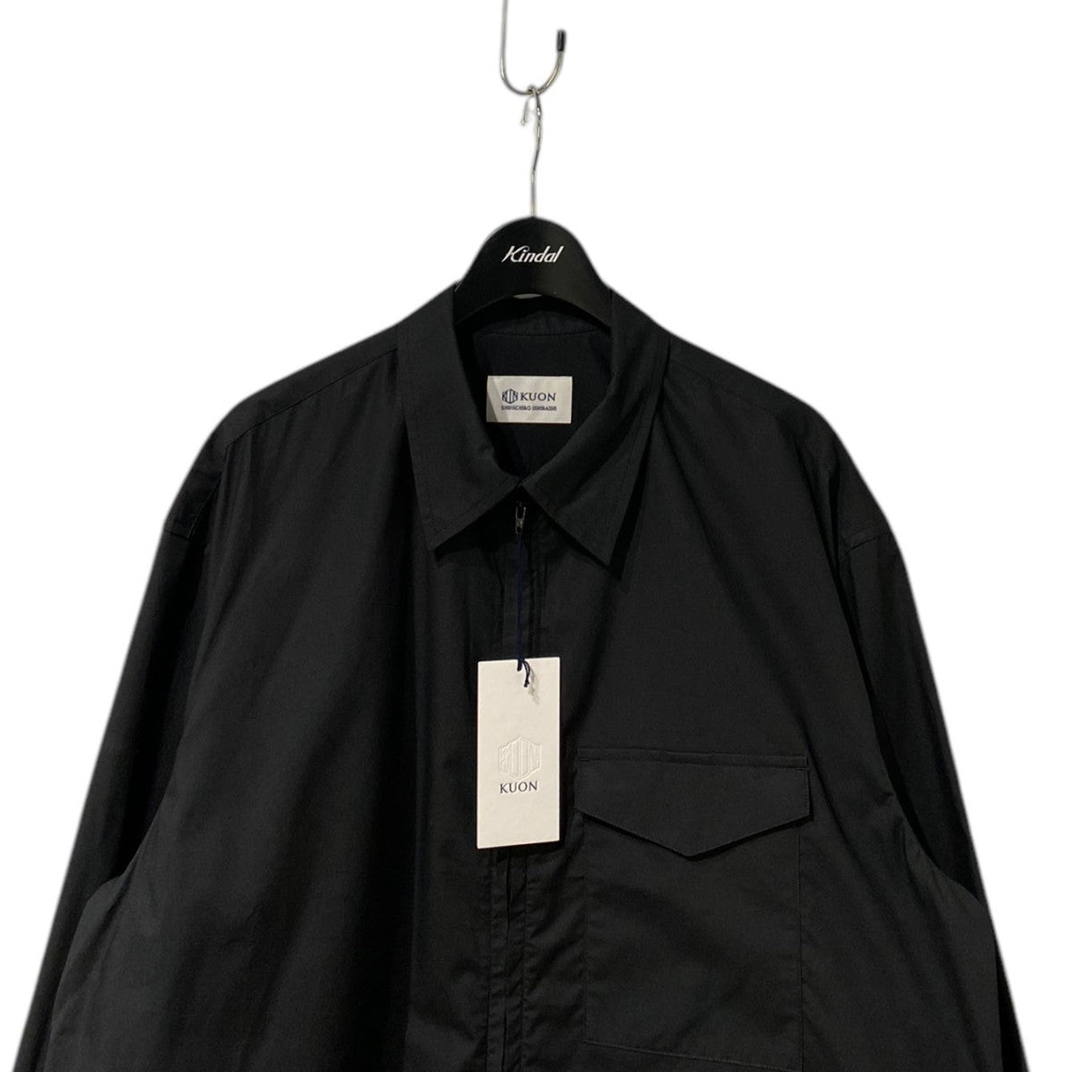 くうるう　1216 KUON(クオン) Cotton Poplin Zip-Up Shirtシャツジャケット