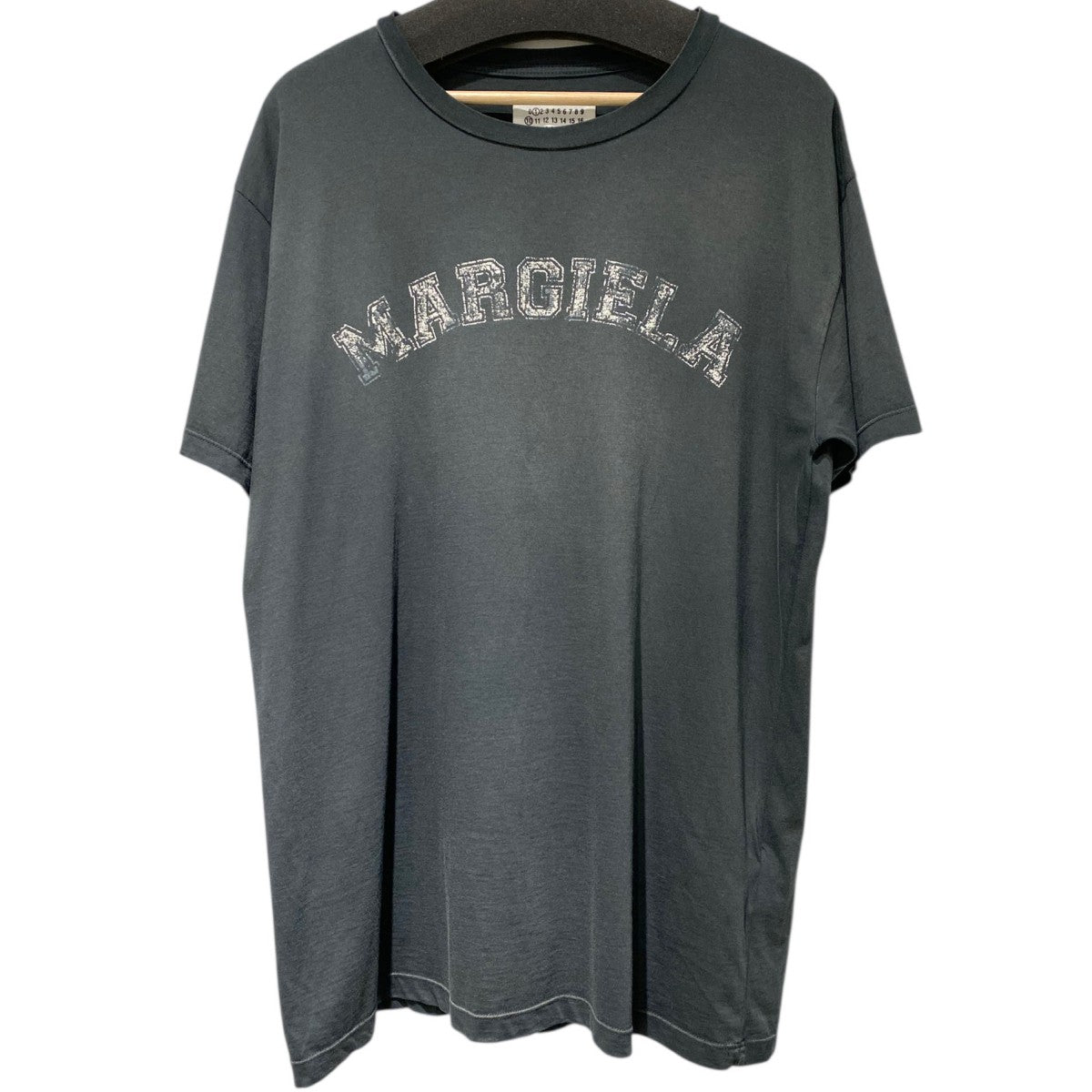 Maison Margiela1 10 24SSLogo Cotton Jersey T-shirtヴィンテージ加工カレッジアーチロゴTシャツ 古着・中古-1枚目のアイテム画像