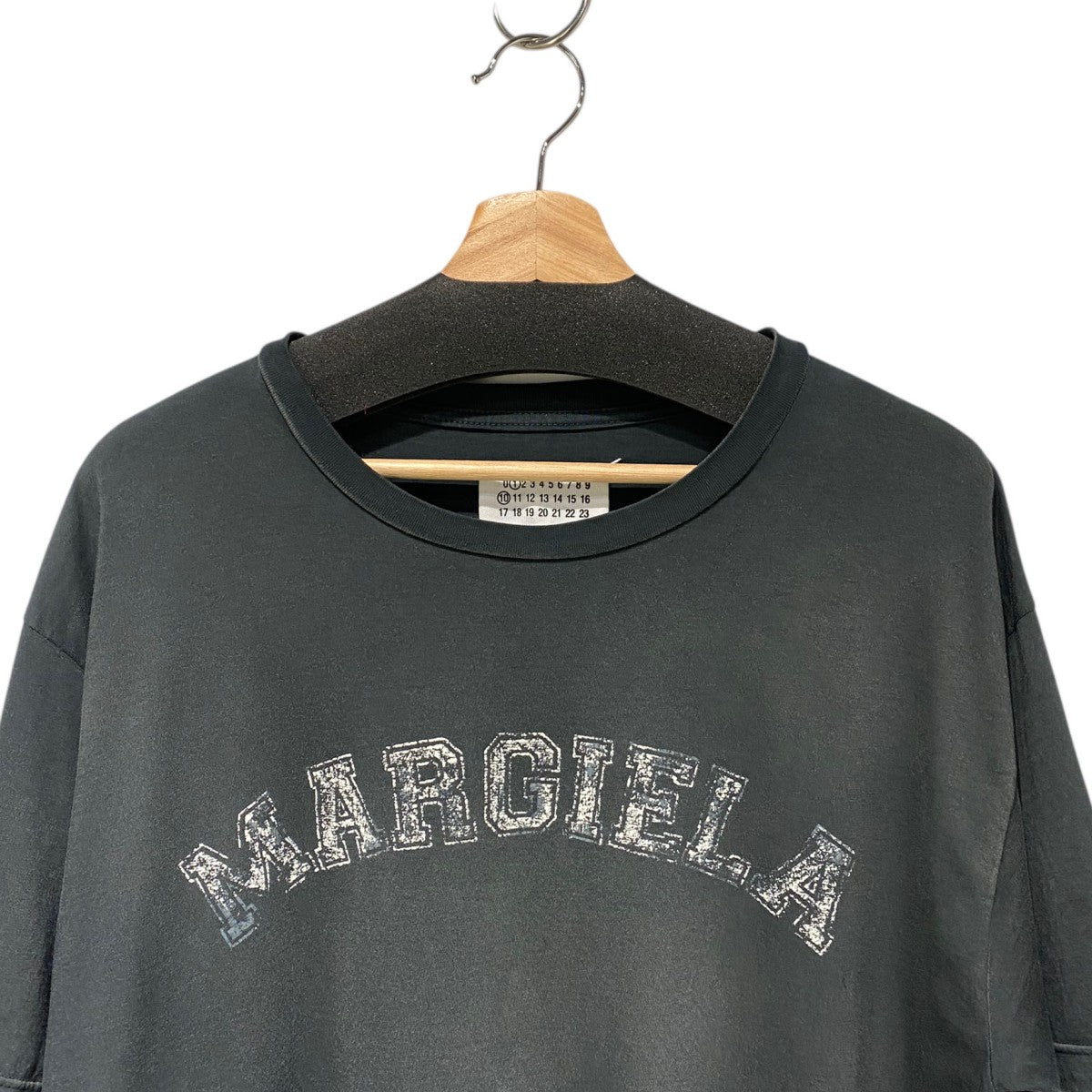 Maison Margiela1 10 24SSLogo Cotton Jersey T-shirtヴィンテージ加工カレッジアーチロゴTシャツ 古着・中古-3枚目のアイテム画像