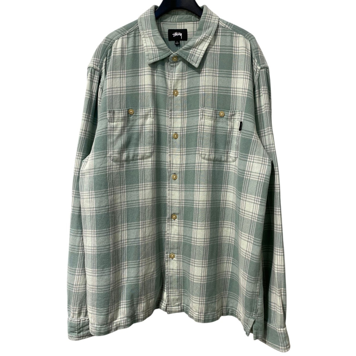 90s OLD Stussy ステューシー チェックシャツ グリーンXL
