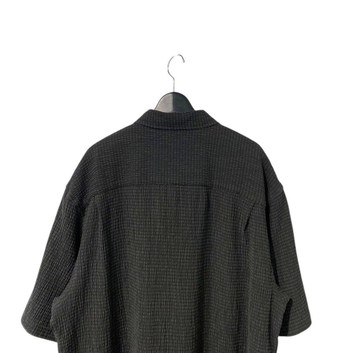 STUSSY ネクタイシャツ ブラック stussy(ステューシー) Flat Bottom Crinkled Shirtストレッチ