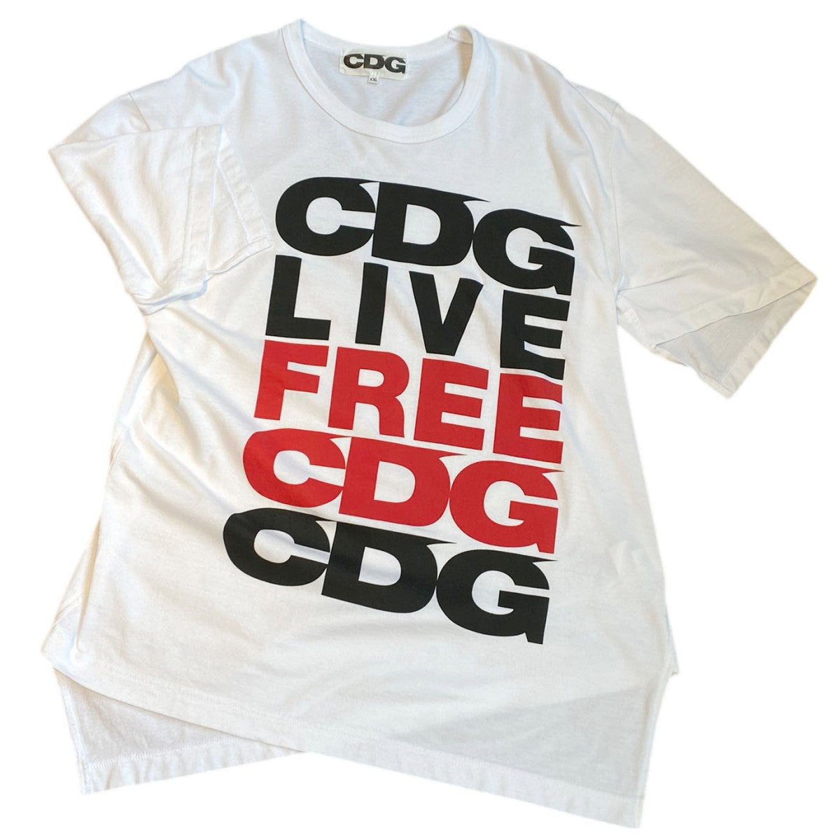 CDG COMME des GARCONS 18AWアシンメトリー 変形C．L．F．C．C． TEE Tシャツ 古着・中古-1枚目のアイテム画像