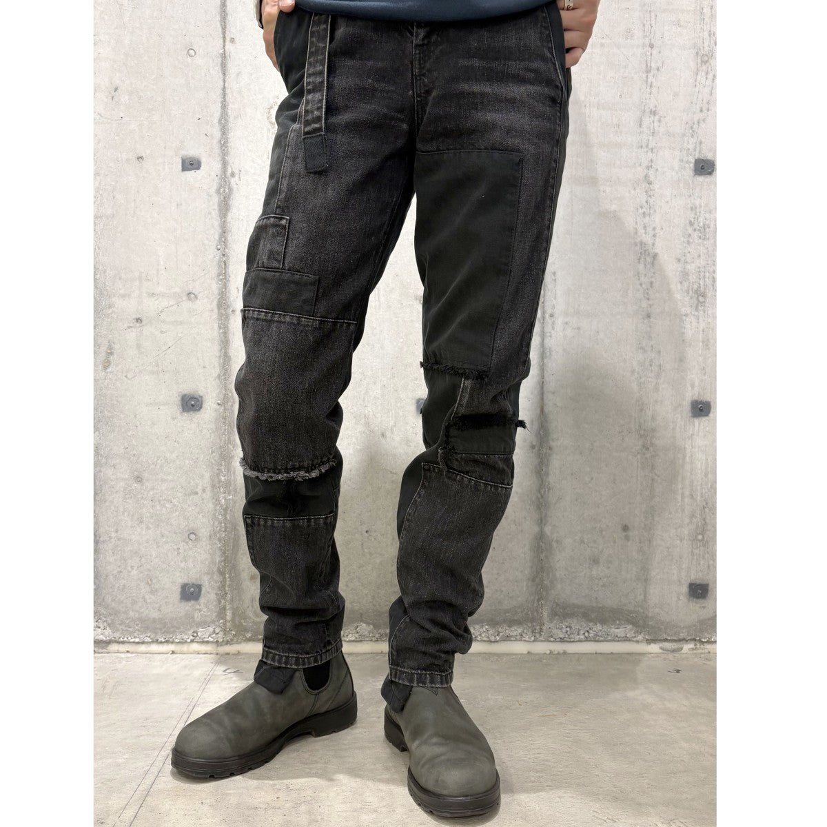 美品　sacai デニム　ワンピース　インディゴ　絞り　パッチワーク　ドッキング sacai / Patchwork Denim Dress – MaW SAPPORO