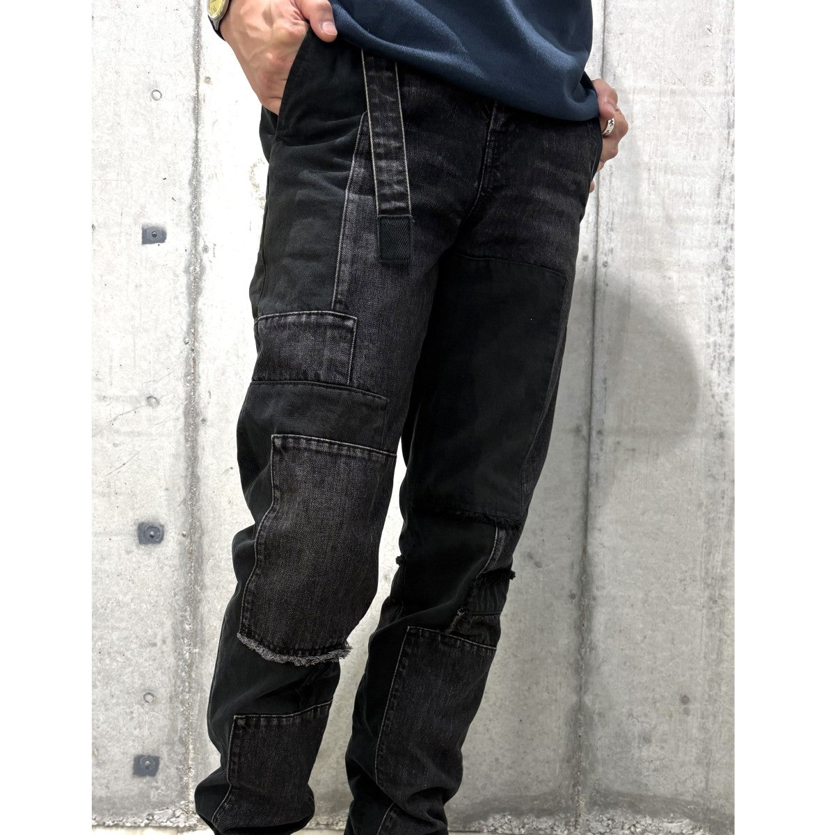 sacai(サカイ) 21SSPatch Work Denim Pantsベルト付パッチワーク