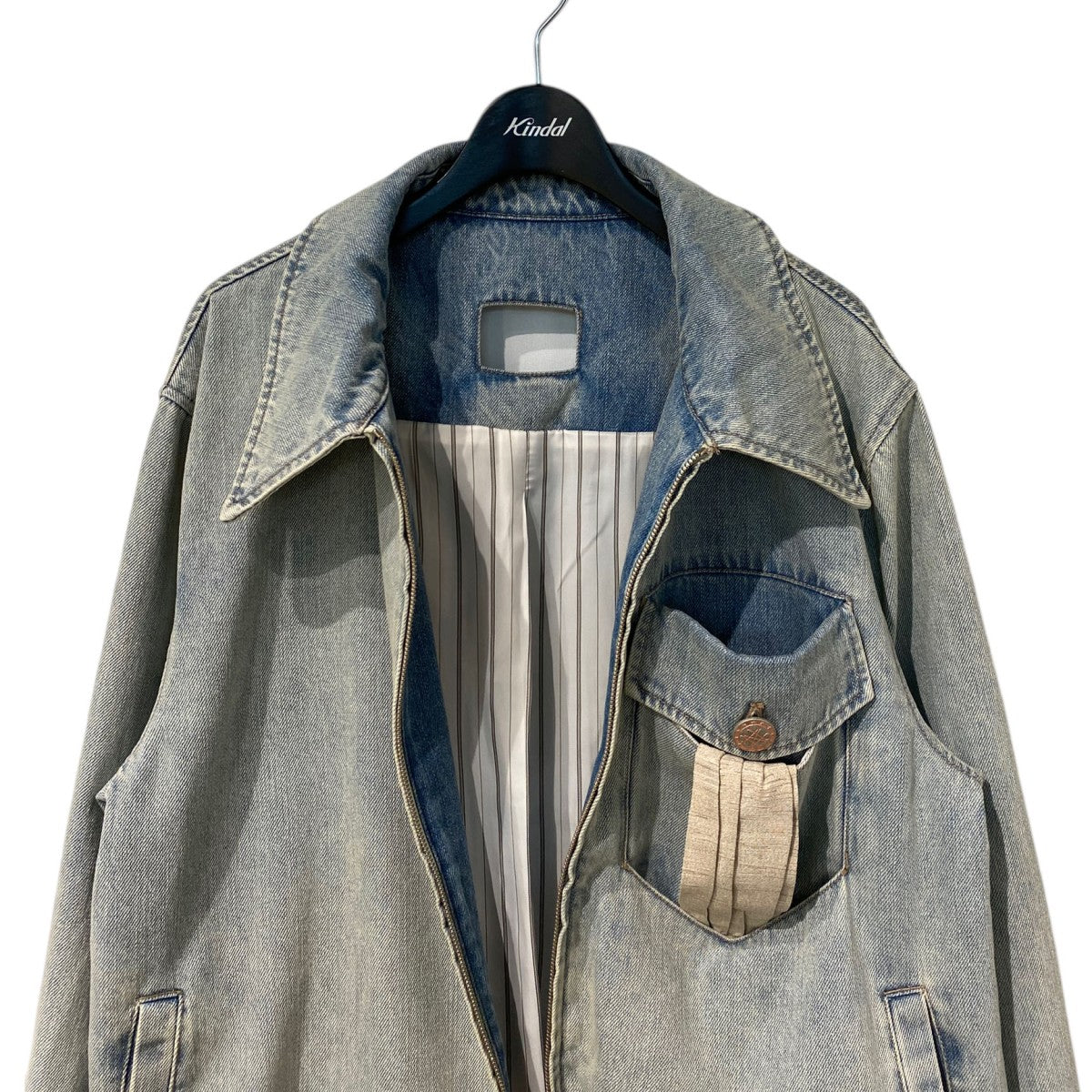 25SSWashed Denim Handker Chief Jacketウォッシュド加工デニムZIPジャケット