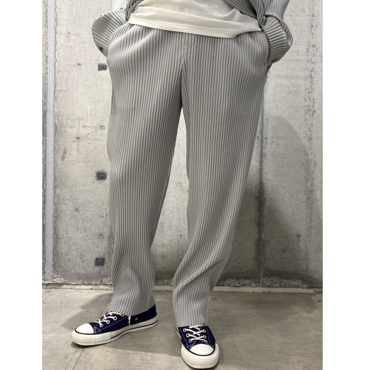 Homme Plisse オムプリッセ パンツ ライトグレー【Size3】 Homme Plisse オムプリッセ パンツ ライトグレー【Size3】 HOMME