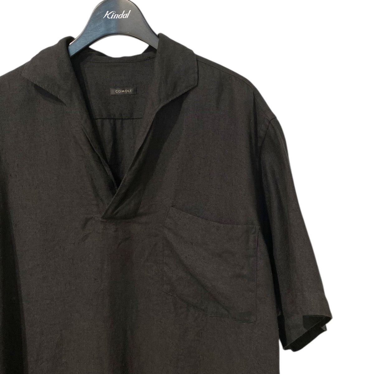 COMOLI カナパスキッパー半袖シャツ　サイズ３ COMOLI | カナパスキッパー半袖シャツ（black）- BARD