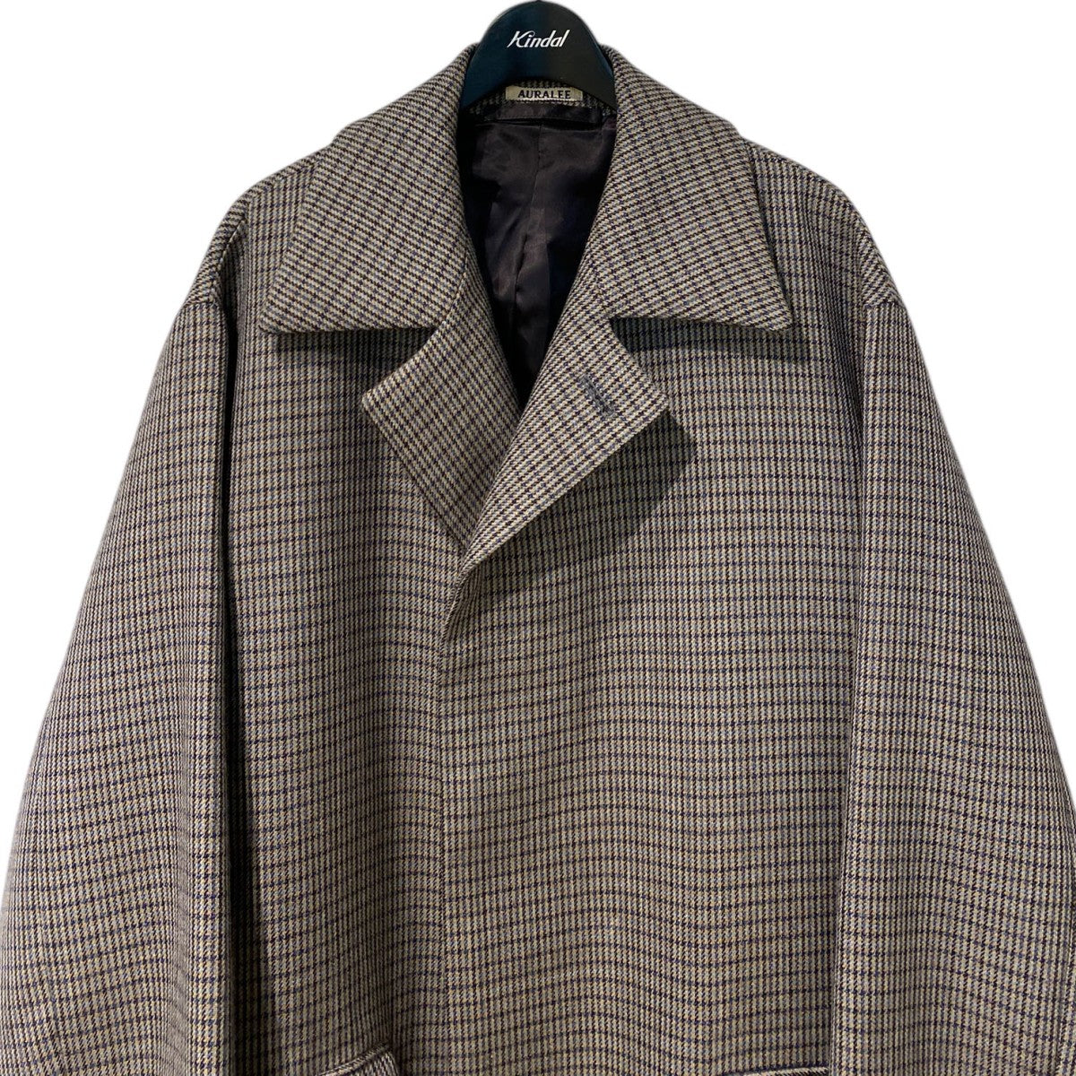 AURALEE(オーラリー) 19AWDOUBLE FACE CHECK SOUTIEN COLLAR COAT