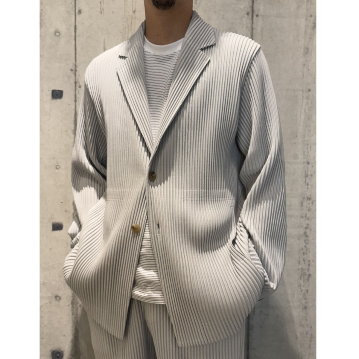 イッセイミヤケ二重プリーツジャケット HOMME PLISSE ISSEY MIYAKE(イッセイミヤケオムプリッセ) BASIC