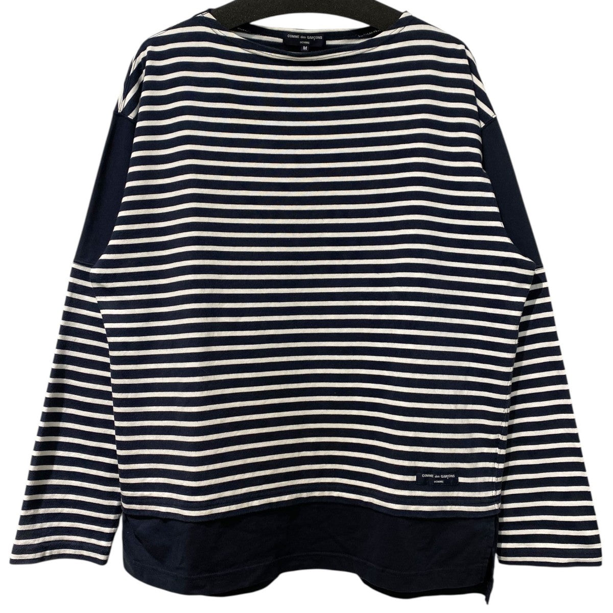 ▼コムデギャルソン EDITED ボーダー スウェット カットソー プルオーバー COMME des GARCONS(コムデギャルソン) ペンキ加工ボーダーニット