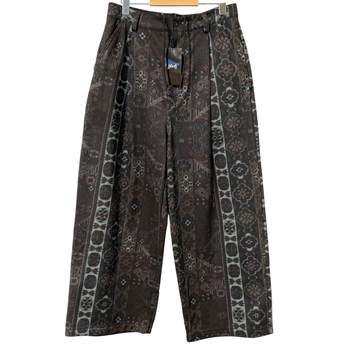 glamb 幾何学模様 ブラック サルエルパンツ L 予約商品】glamb(グGB0125/P04 : Cropped Sarrouel Cargo Pants