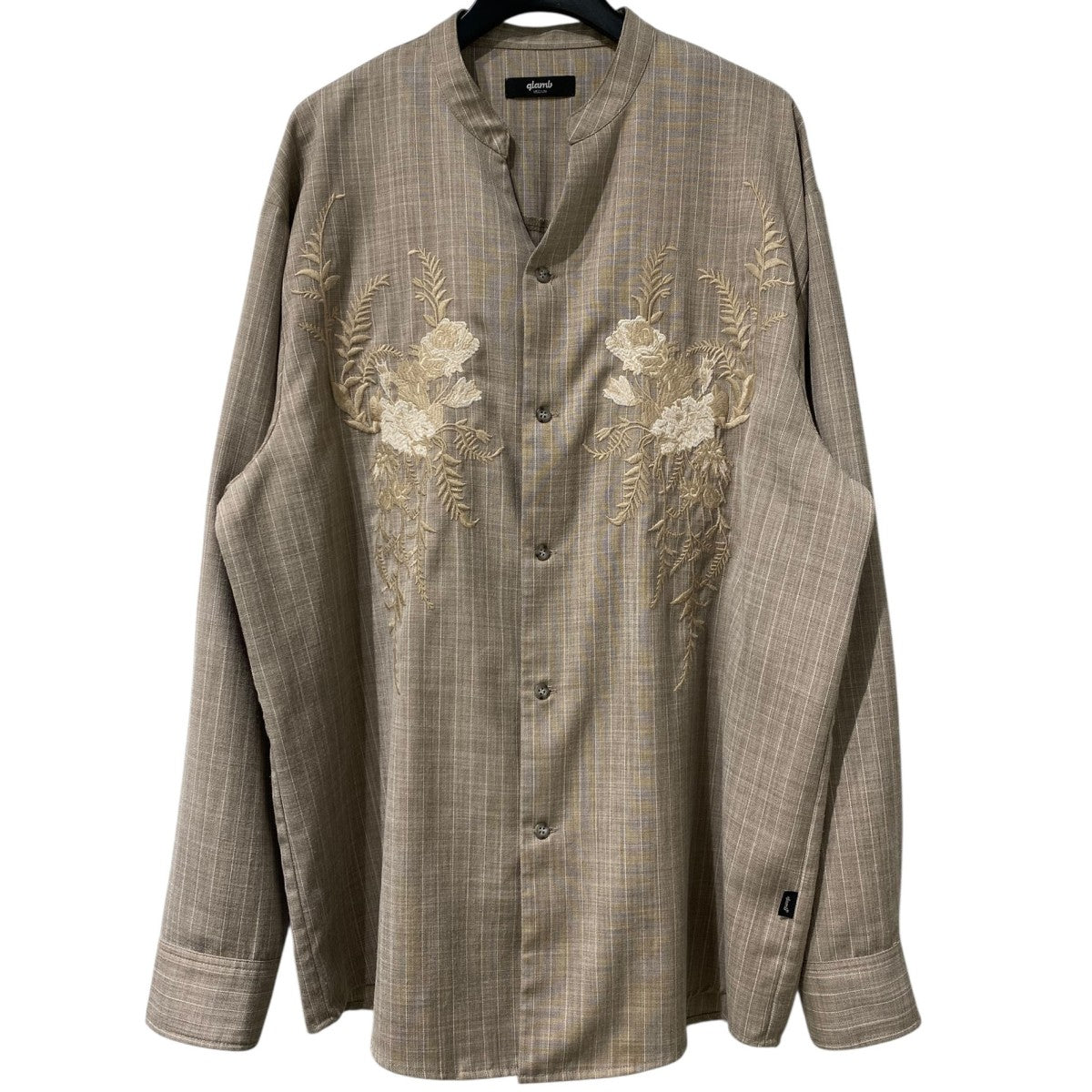 glamb(グラム) 24AWBand Collar Eden Shirtバンドカラー刺繍