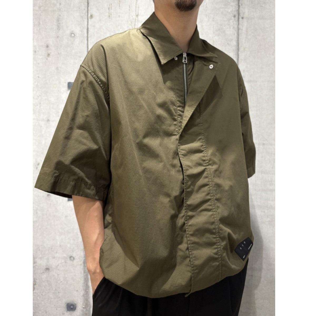 OAMC 24SSSally Short Sleeve Shirt RIPSTOPリップストップ裾ドローコードTECHテックオーバーサイズ半袖シャツジャケット 古着・中古-2枚目のアイテム画像