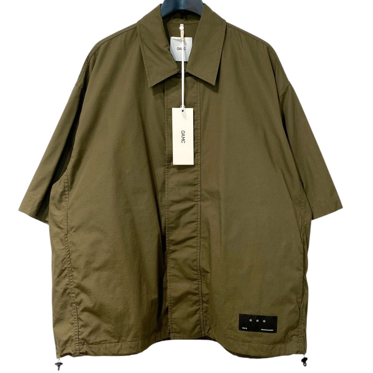 OAMC 24SSSally Short Sleeve Shirt RIPSTOPリップストップ裾ドローコードTECHテックオーバーサイズ半袖シャツジャケット 古着・中古-5枚目のアイテム画像