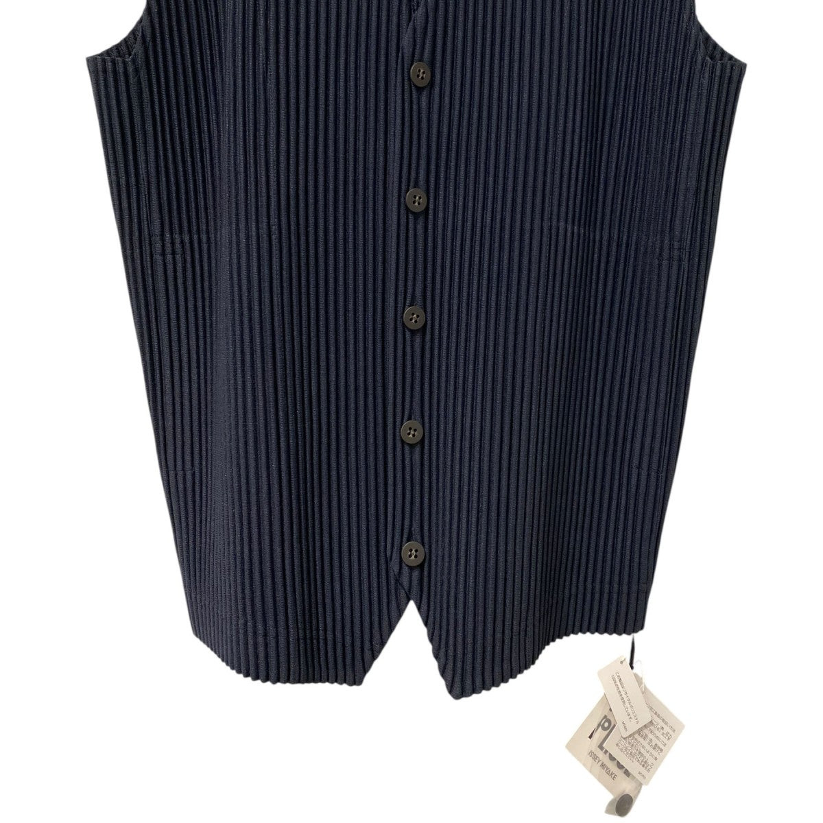 HOMME PLISSE ISSEY MIYAKE BASICライン／シーズンレスPLEATS／VESTプリーツベスト 古着・中古-5枚目のアイテム画像