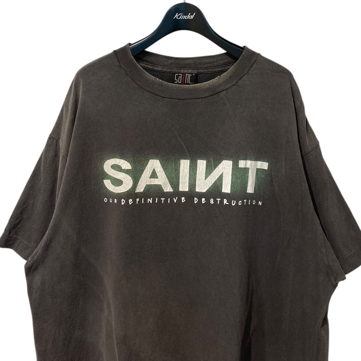 SAINT MICHAEL 24AWSAINT SS TEE USEDダメージ加工プリントTシャツ 古着・中古-3枚目のアイテム画像