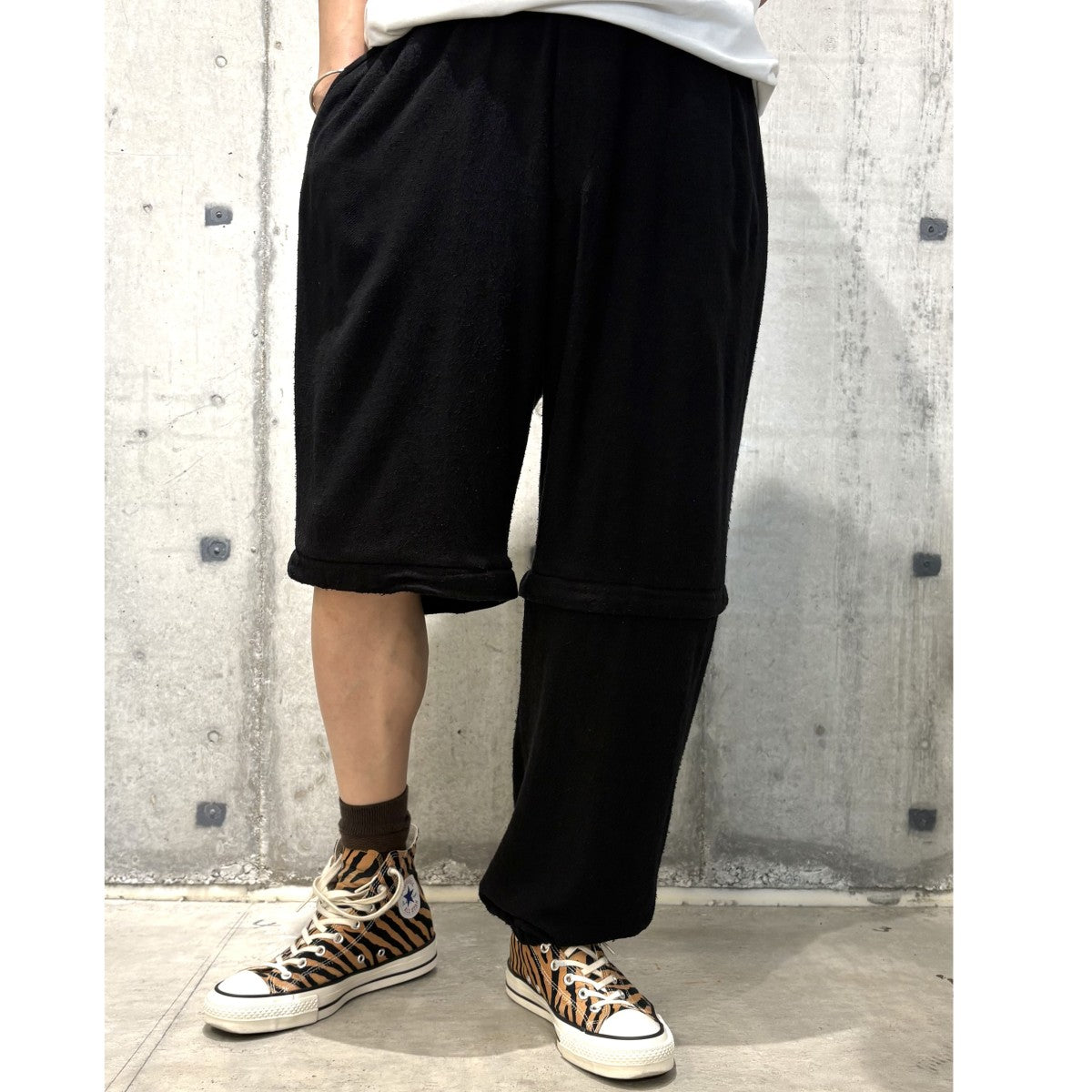 24SSシルクネップビエラ コンバーティブルパンツ 加工2WAYショーツ＆パンツ