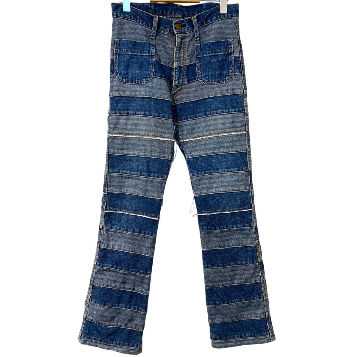 00's2AP-9631 KINKY JEANSツギハギウミヘビ加工フレアデニムパンツ