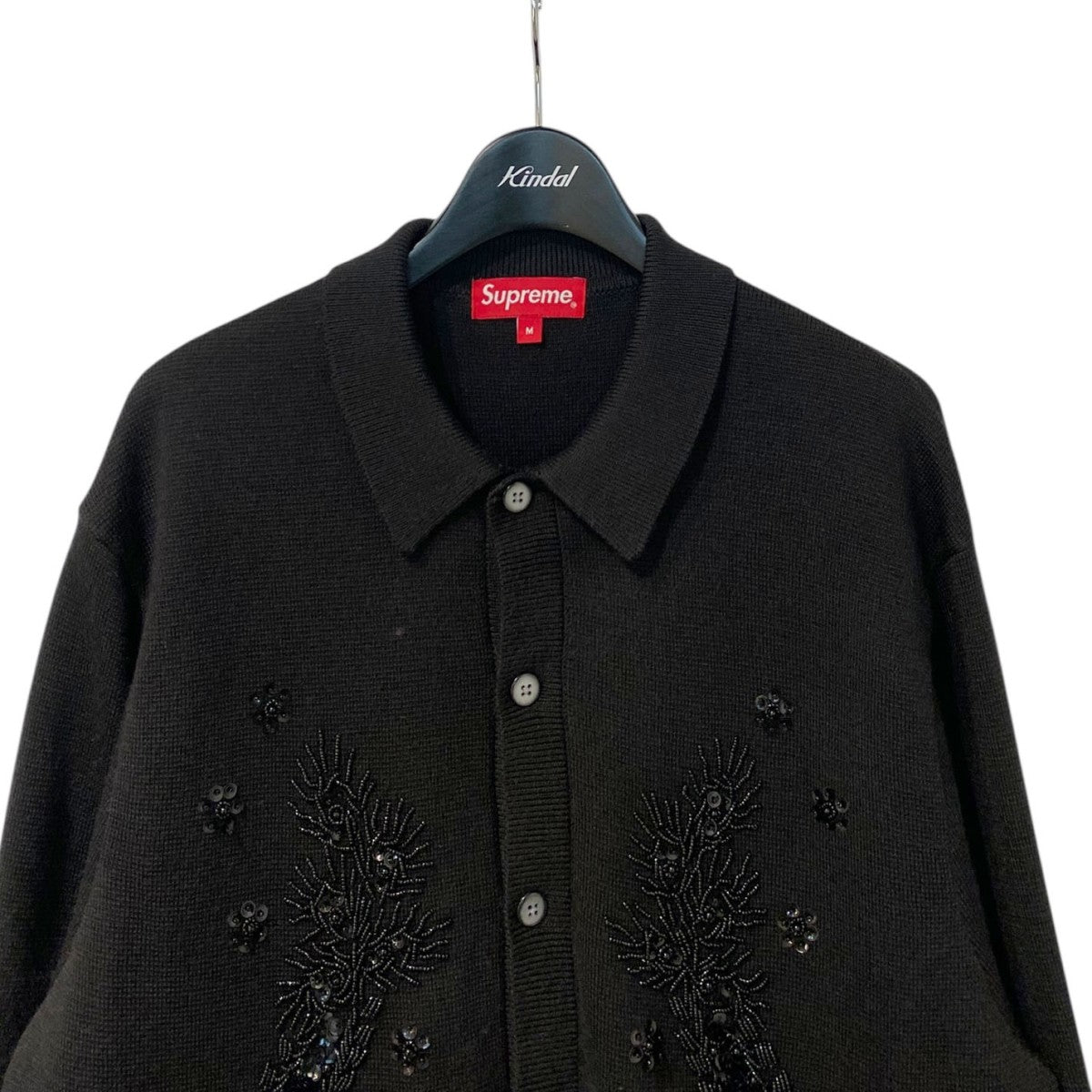 23SSBeaded Applique Cardiganビジュー装飾ニットカーディガンポロPOLO