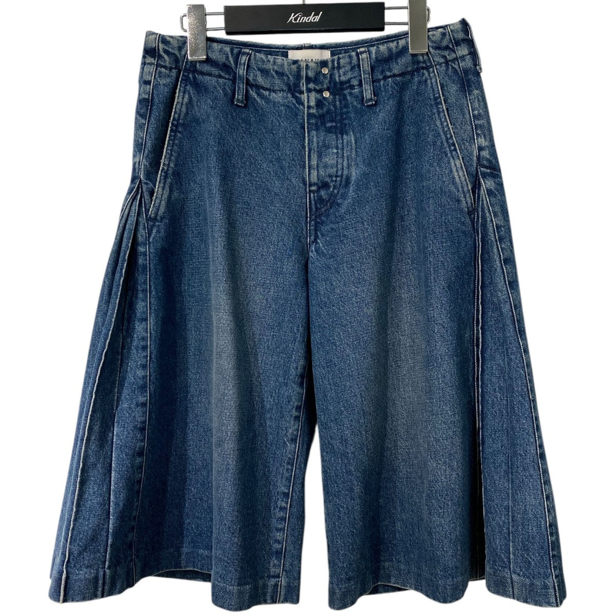 TANAKA ST-171 Jean Shorts Vintage BlueヴィンテージUSED加工サイドPLEATSプリーツデニムショーツハーフパンツ 古着・中古-1枚目のアイテム画像