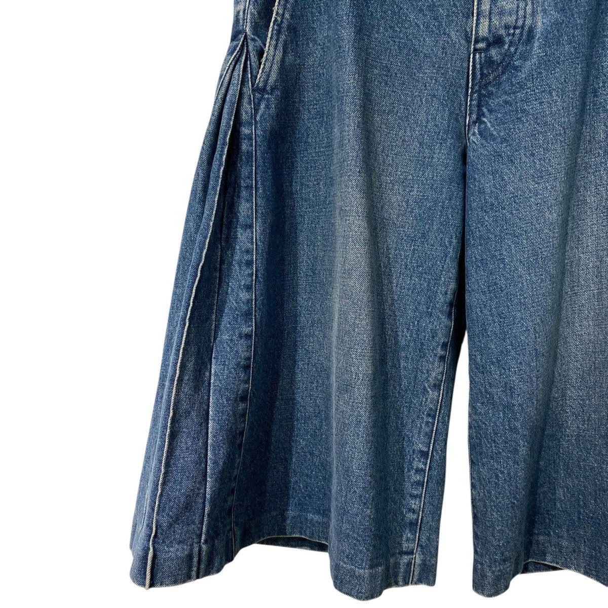 TANAKA ST-171 Jean Shorts Vintage BlueヴィンテージUSED加工サイドPLEATSプリーツデニムショーツハーフパンツ 古着・中古-4枚目のアイテム画像