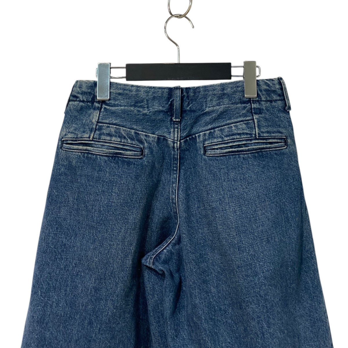 TANAKA ST-171 Jean Shorts Vintage BlueヴィンテージUSED加工サイドPLEATSプリーツデニムショーツハーフパンツ 古着・中古-6枚目のアイテム画像