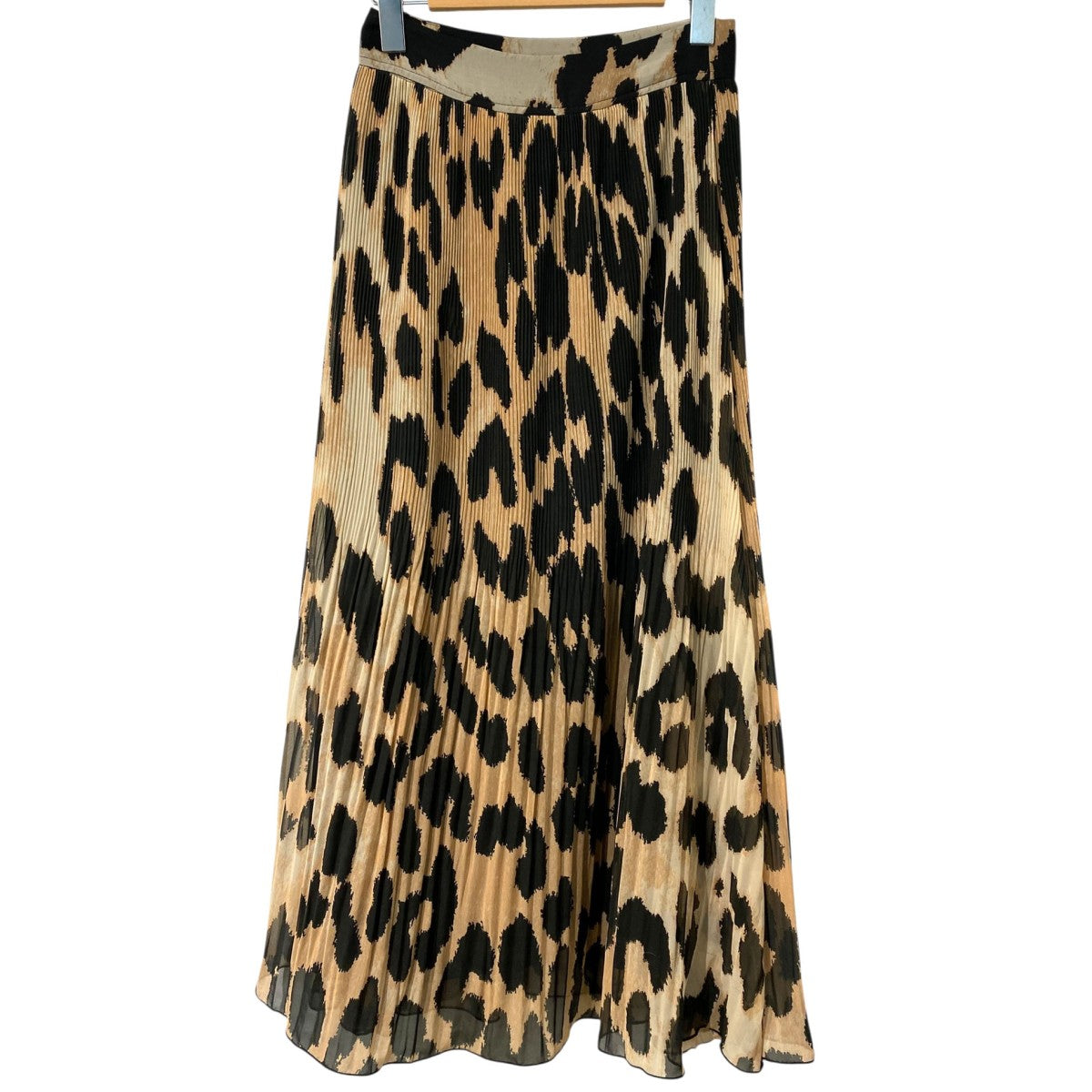 Ganni(ガニー) Leopard Pleats Long Skirtポリエステルジョー