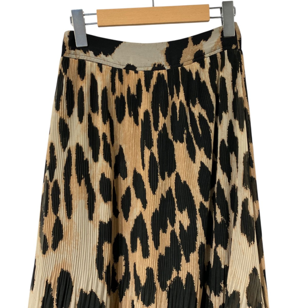 Ganni(ガニー) Leopard Pleats Long Skirtポリエステルジョーゼット
