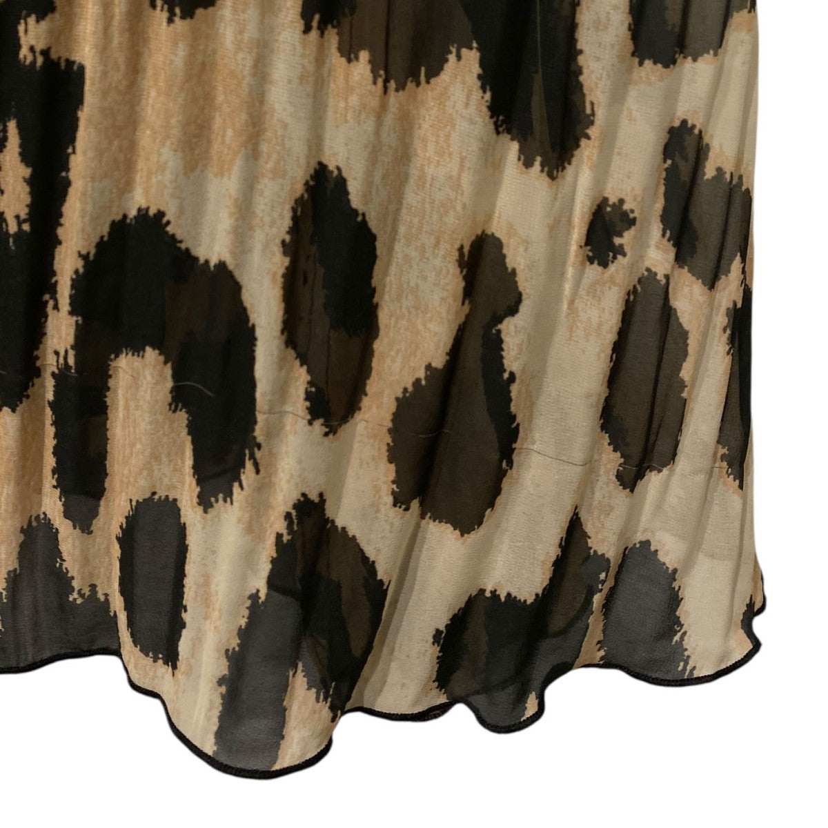 Ganni(ガニー) Leopard Pleats Long Skirtポリエステルジョーゼット