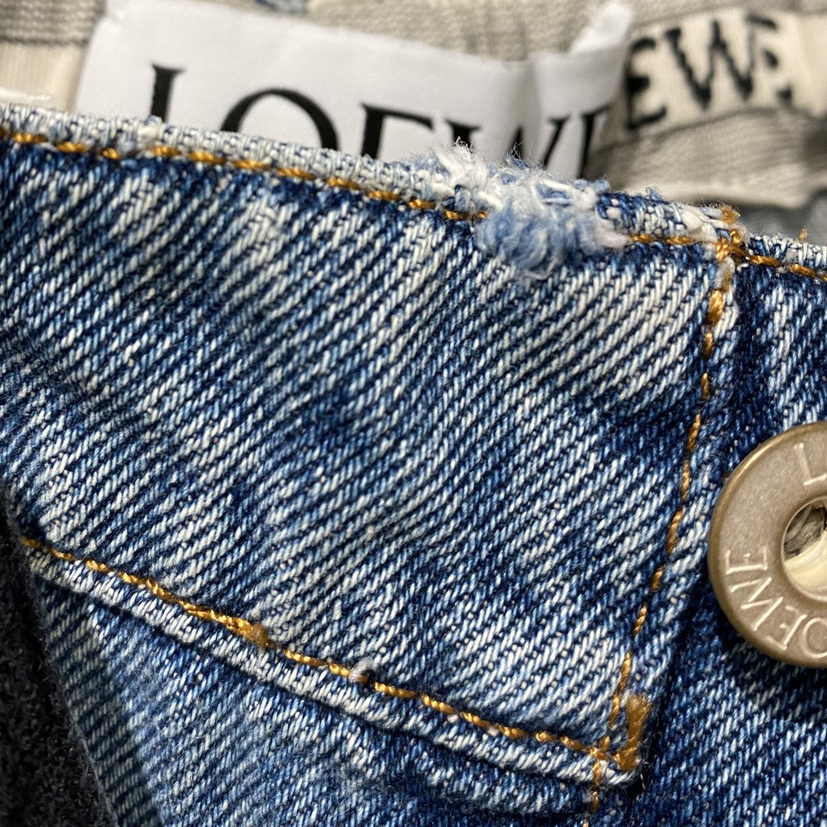 LOEWE(ロエベ) 23SSDrawstring Jeans Denim PantsウエストリブUSED
