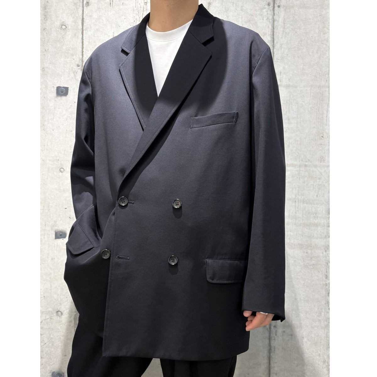Selvage Wool Double Jacketオーバーサイズウールギャバジンダブルジャケット