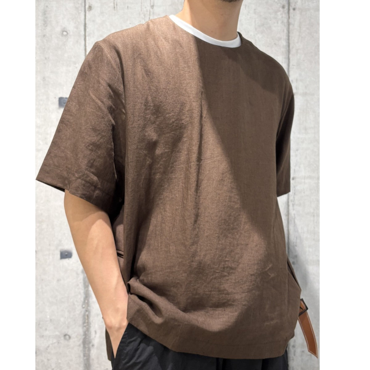 19SSLINEN BELTED TサイドベルトリネンTシャツ