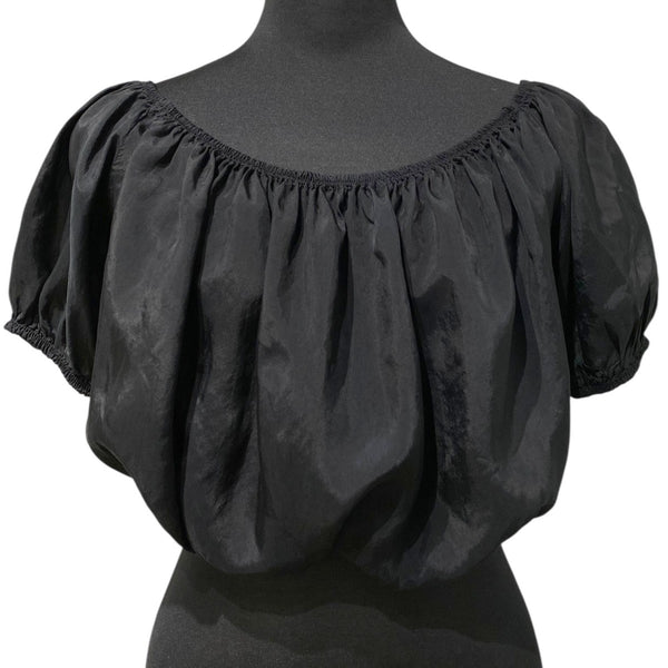 yo BIOTOP(ヨー ビオトープ) 25SScupro gather puff blouse