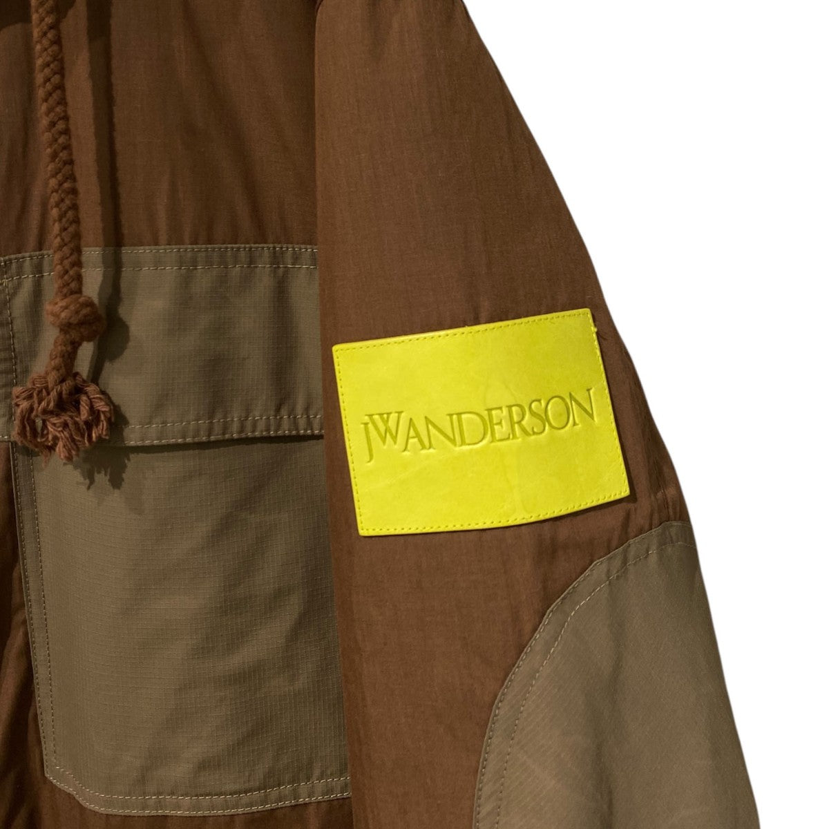 J．W．ANDERSON 22SSLong Utility Parkaロゴレザーパッチミリタリーコート 古着・中古-6枚目のアイテム画像