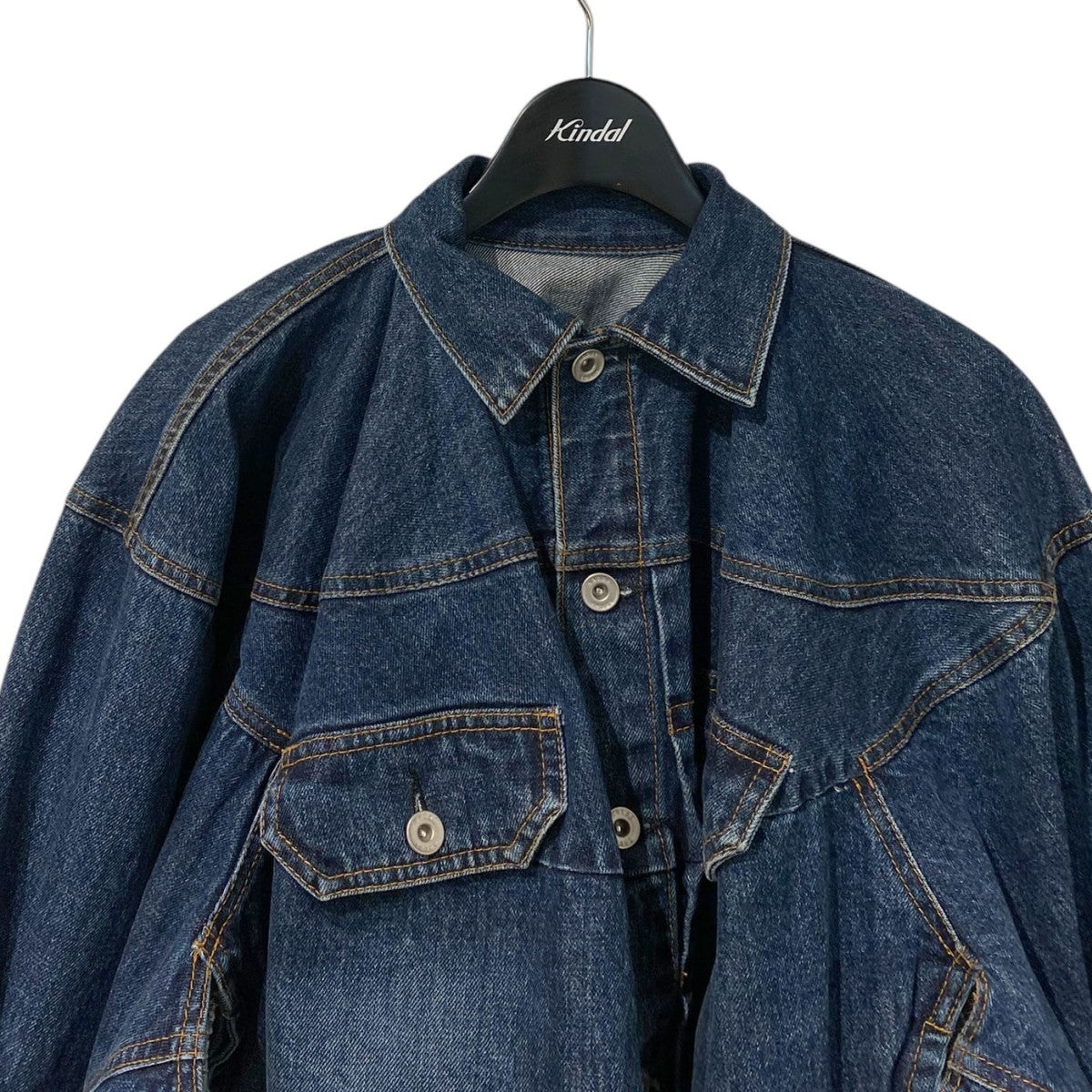 Numero掲載24ss極美品Sacai デニムバルーンジャケット 美しいバルーンシルエットが決め手！「sacai」のデニム