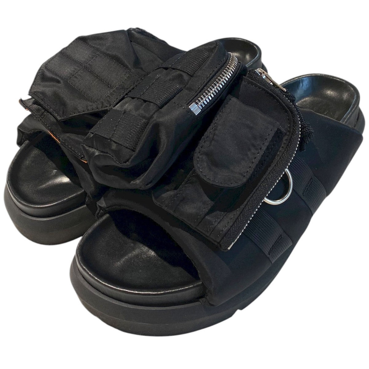 sacai 24SSPocket Slidesポケットレザーサンダル靴 古着・中古-1枚目のアイテム画像